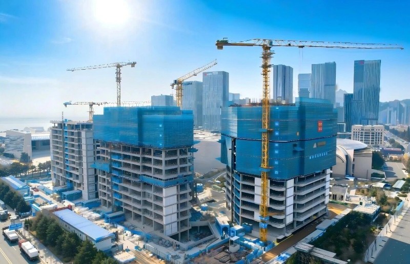 Grandioze Festu la Sukcesan Kernan Strukturo-Pinton de Qingdao Fortune Finance Innovation Center