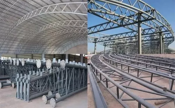 Pipe Truss Stations Ŝtalo Konstruo