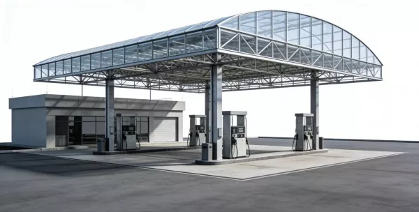 Ŝtalo Struktura Benzinstacio